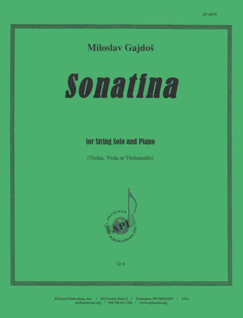 Sonatina For String Solo - Vln